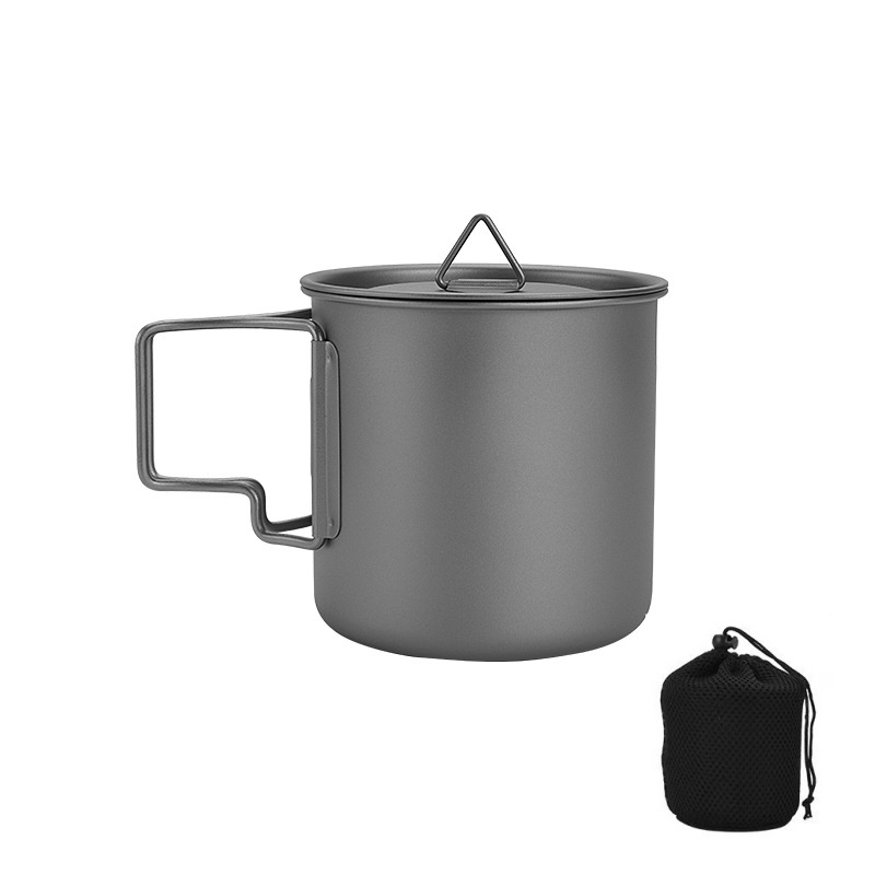 Camping Cooking Roll - Titanium Camping Mug with Folding Handle