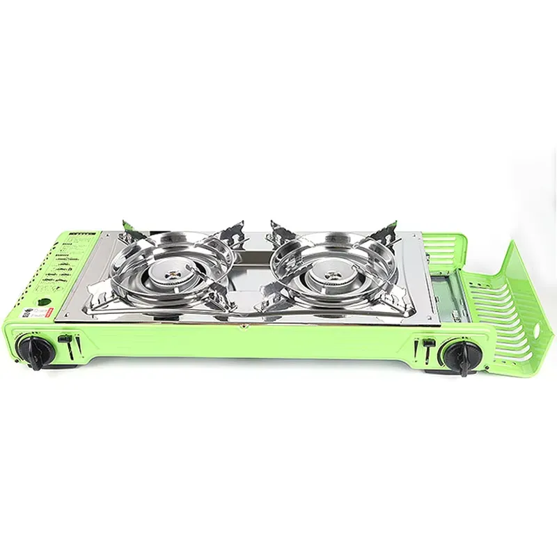 Camping Double Cooking Stove - Outdoor Portable Camping Table Double Burner