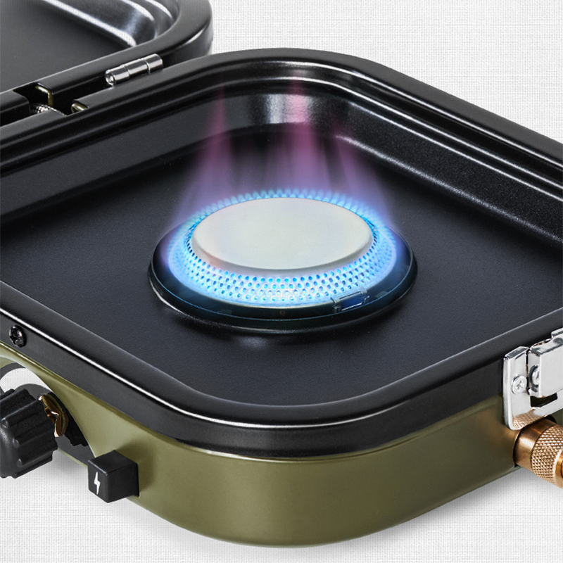 Camping Double Cooking Stove - Folding Double Fire Gas Stove 2300W