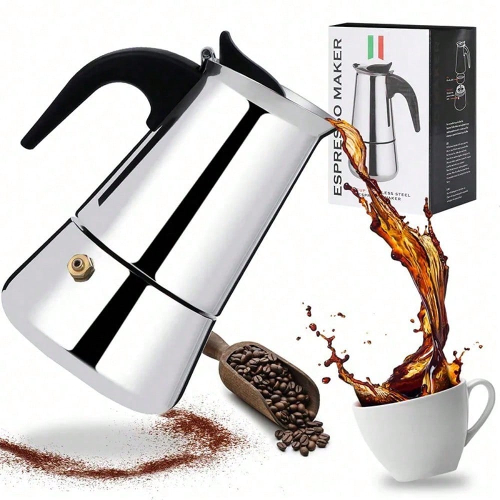 Camping Cooking Utilities - 12Cup Coffee Maker Stainless Steel Espresso