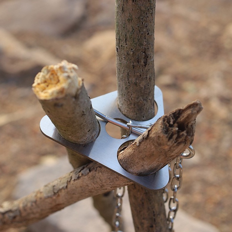Camping Cooking Pot Tripod - Stainless Steel Camping Tripod Portable Detachable