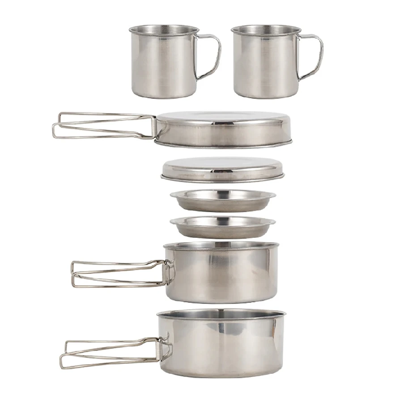 8pcs/Set Camping Cookware Mess - Camping Cooking Roll 评论和价格