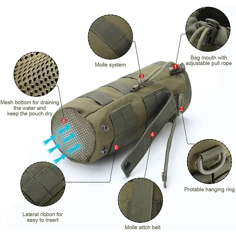 Tactical Molle Water Bottle Ba - Camping Cooking Can 评论和价格