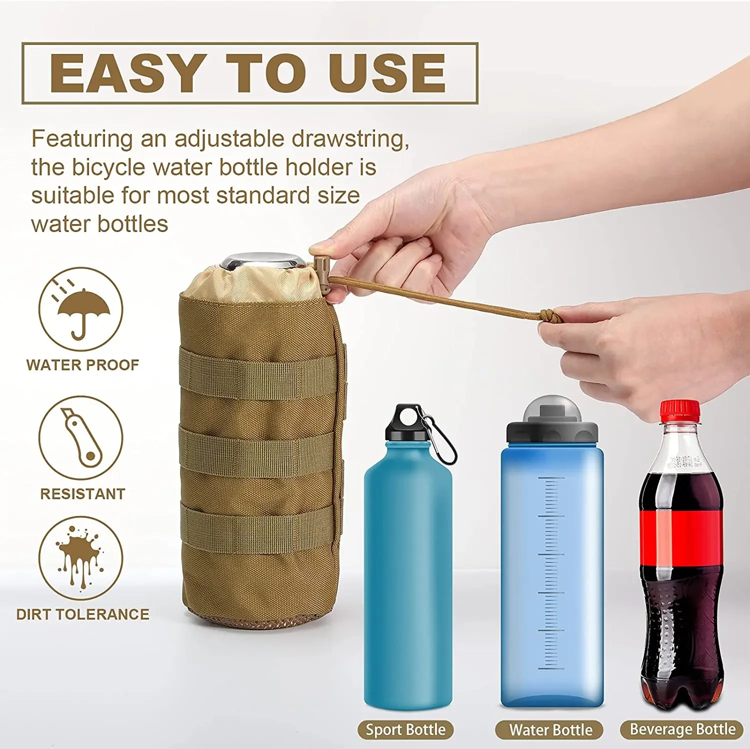 Tactical Molle Water Bottle Ba - Camping Cooking Can 评论和价格