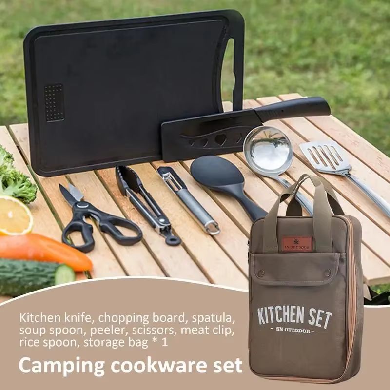 8pcs Camping Kitchen Cookware  - Camping Cooking Roll 评论和价格