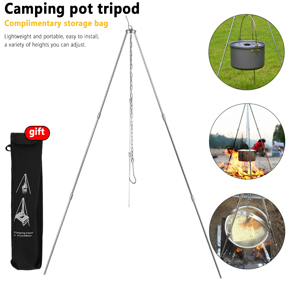Camping Campfire Tripod for Ha - Camping Cooking Pot Tripod 评论和价格