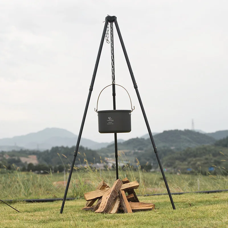 1Pc Outdoor Bonfire Tripod Cam - Camping Cooking Pot Tripod 评论和价格