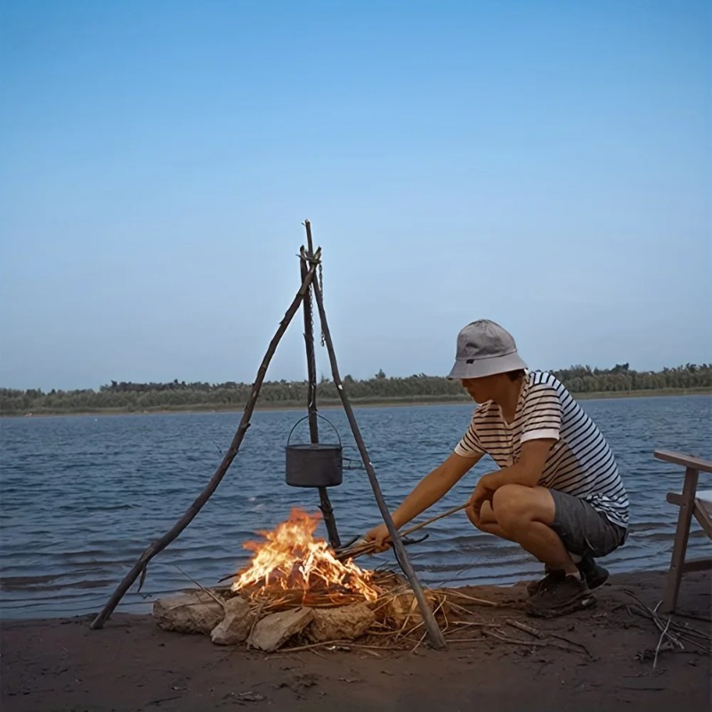Outdoor BBQ Tripod Portable De - Camping Cooking Pot Tripod 评论和价格
