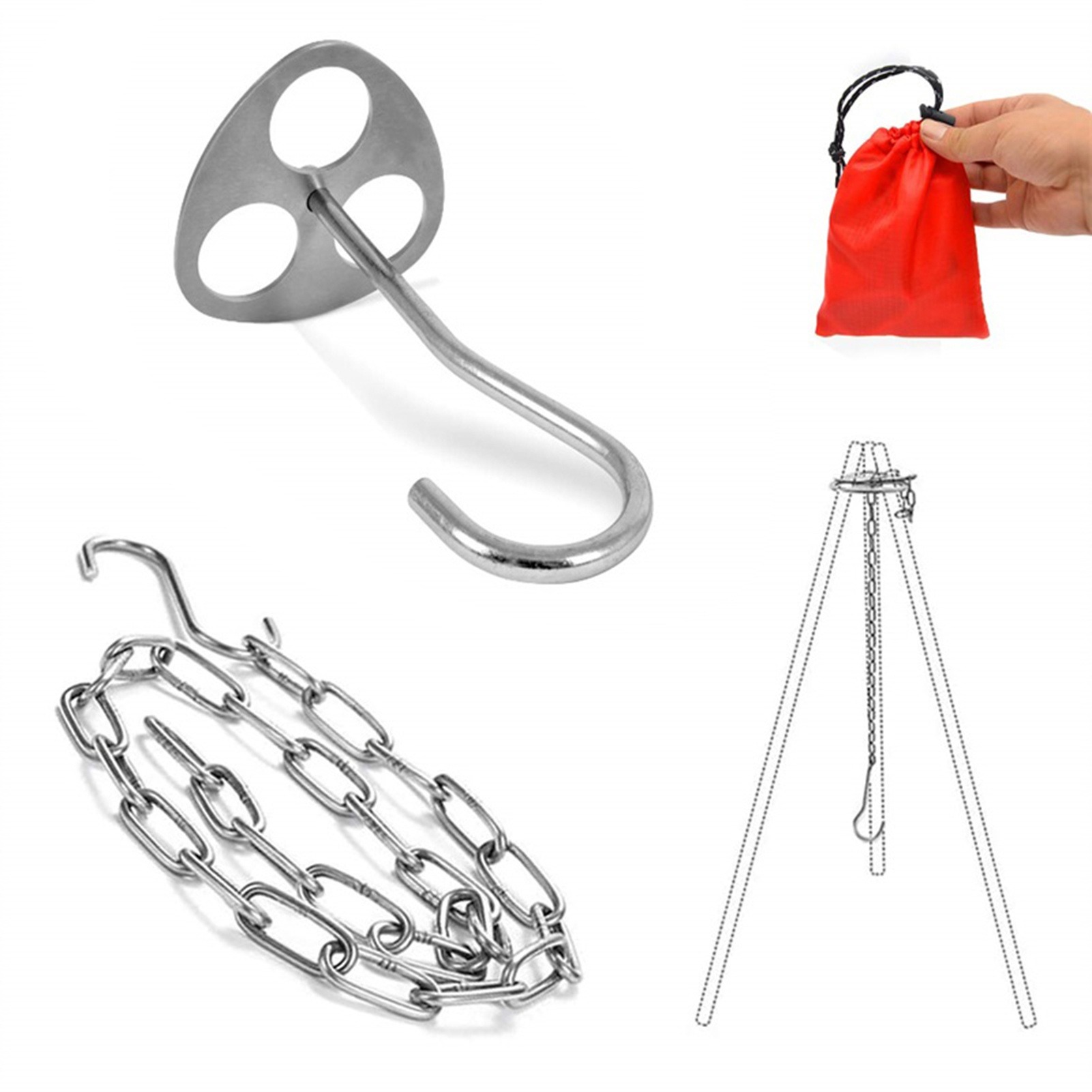 Stainless Steel Camping Tripod - Camping Cooking Pot Tripod 评论和价格