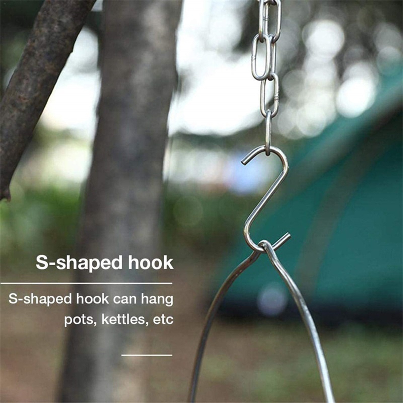 Stainless Steel Camping Tripod - Camping Cooking Pot Tripod 评论和价格
