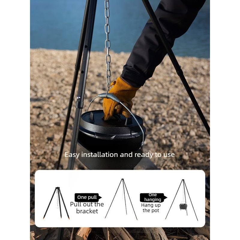 Aluminum Alloy Hanging Pot Bra - Camping Cooking Pot Tripod 评论和价格