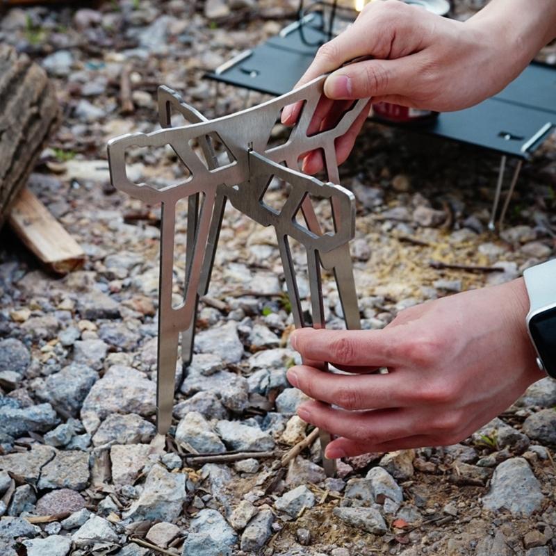 55KD Foldable Camp Stove Base  - Camping Cooking Pot Tripod 评论和价格