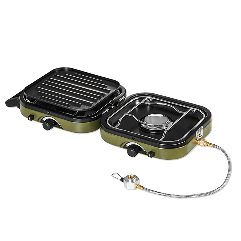 Folding Double Fire Gas Stove  - Camping Double Cooking Stove 评论和价格