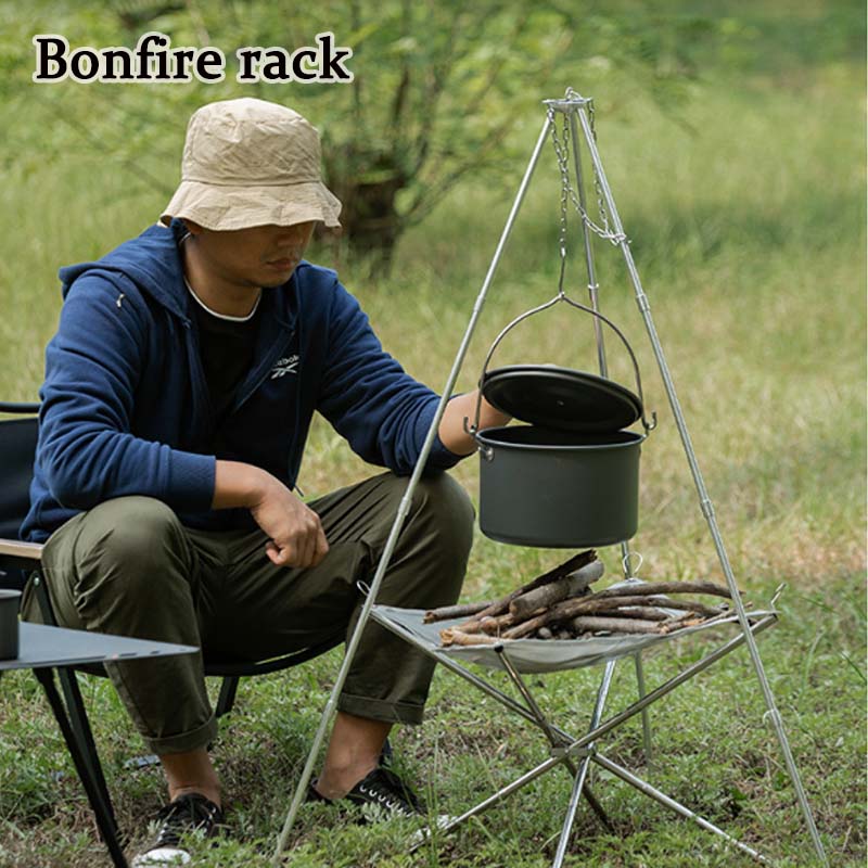 Camping Bonfire Tripod Portabl - Camping Cooking Pot Tripod 评论和价格
