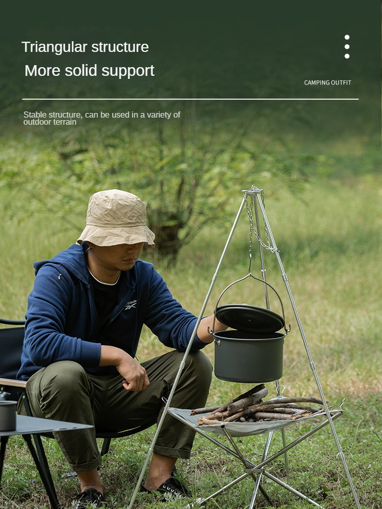 Camping Bonfire Tripod Portabl - Camping Cooking Pot Tripod 评论和价格