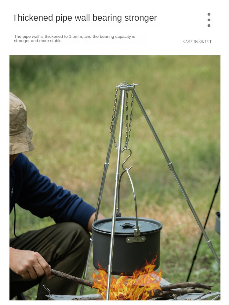 Camping Bonfire Tripod Portabl - Camping Cooking Pot Tripod 评论和价格