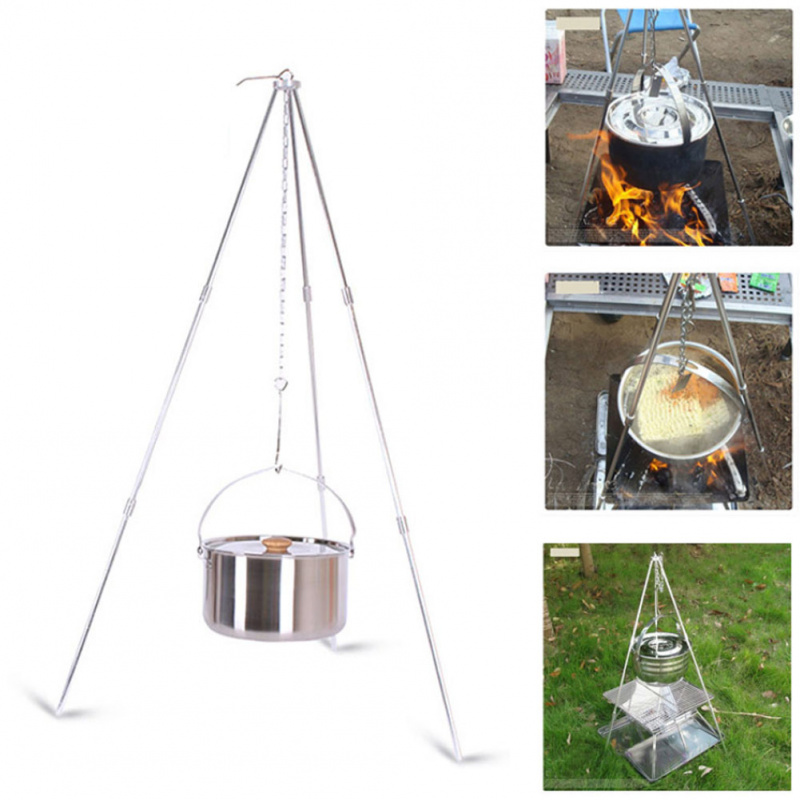 Outdoor Winter Camping Campfir - Camping Cooking Pot Tripod 评论和价格