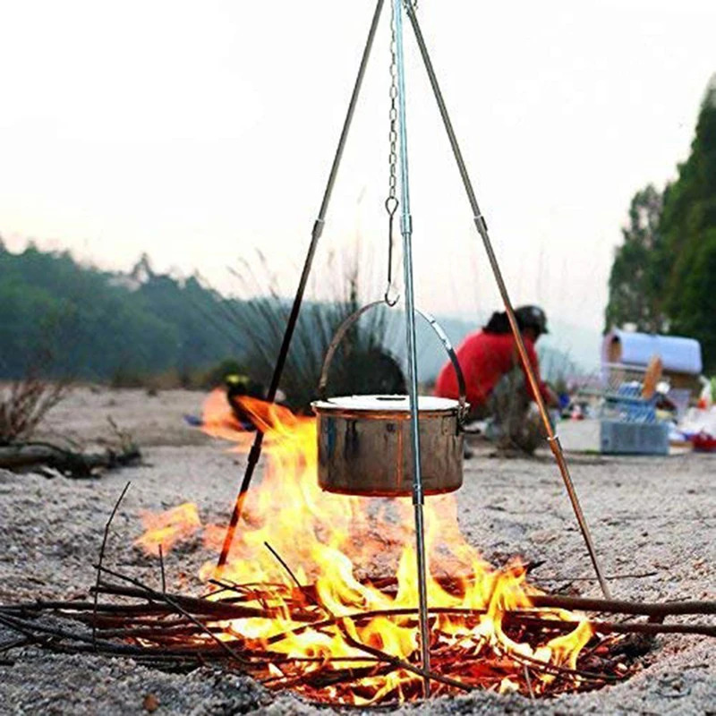 Outdoor Winter Camping Campfir - Camping Cooking Pot Tripod 评论和价格