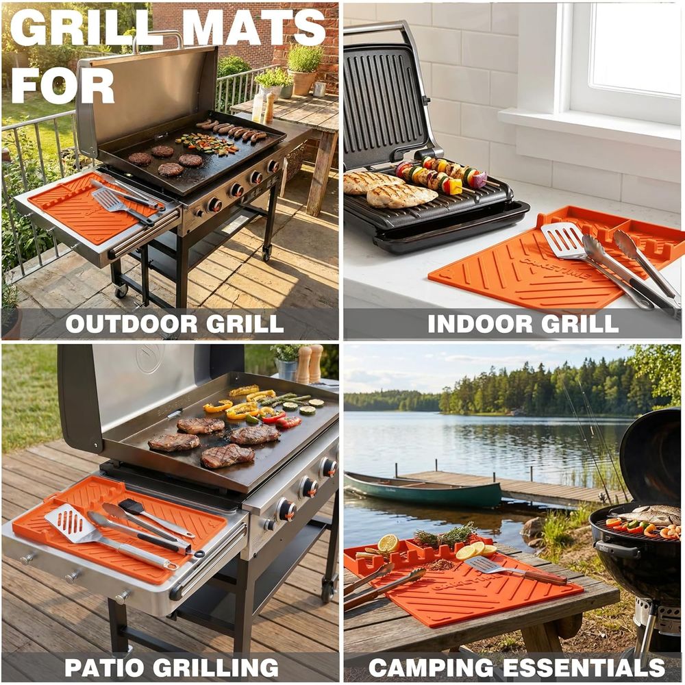 Silicone Grill Mats or Griddle - Camping With Cooking 评论和价格
