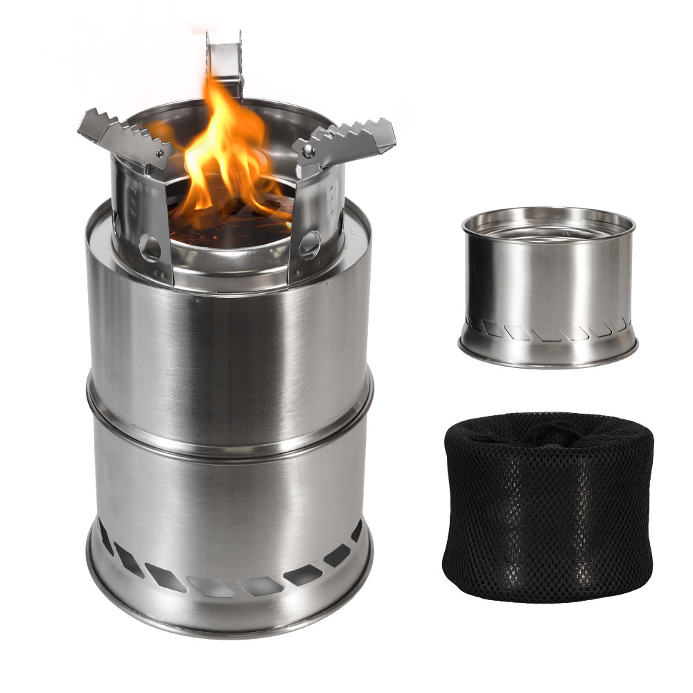 Outdoor Camping Portable Wood  - Camping Double Cooking Stove 评论和价格
