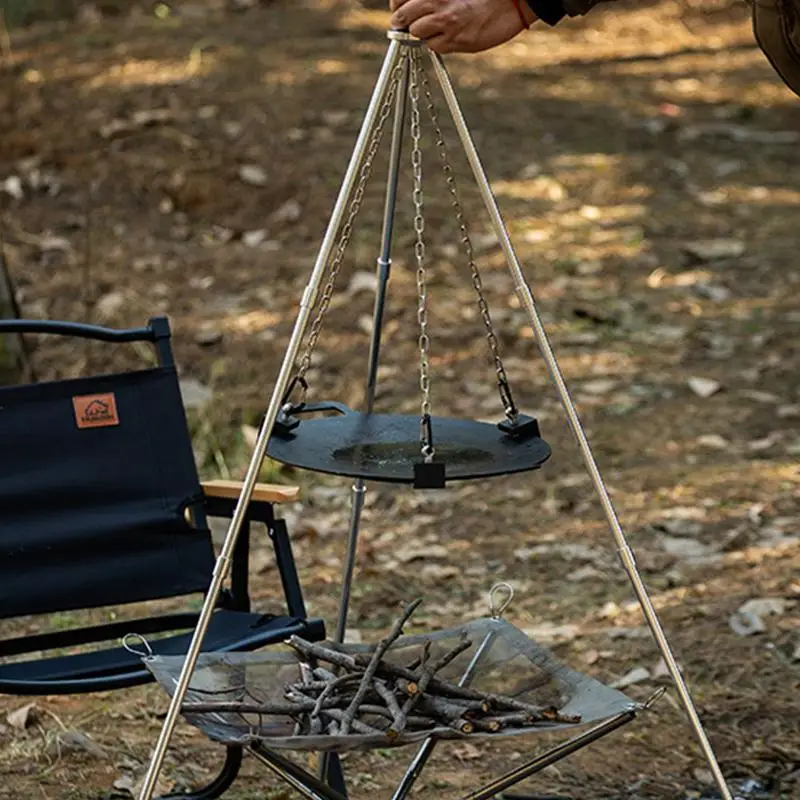 Aluminum Camping Bonfire Tripo - Camping Cooking Pot Tripod 评论和价格