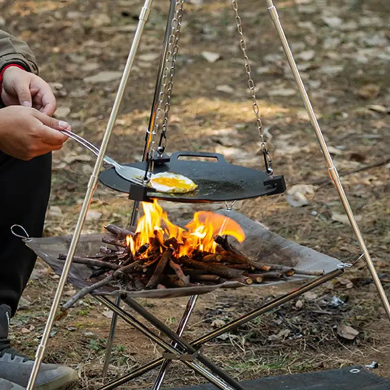 Aluminum Camping Bonfire Tripo - Camping Cooking Pot Tripod 评论和价格