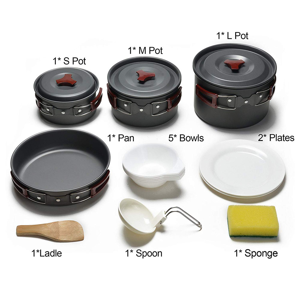 Outdoor Camping Cookware Kit N - Camping Cooking Roll 评论和价格