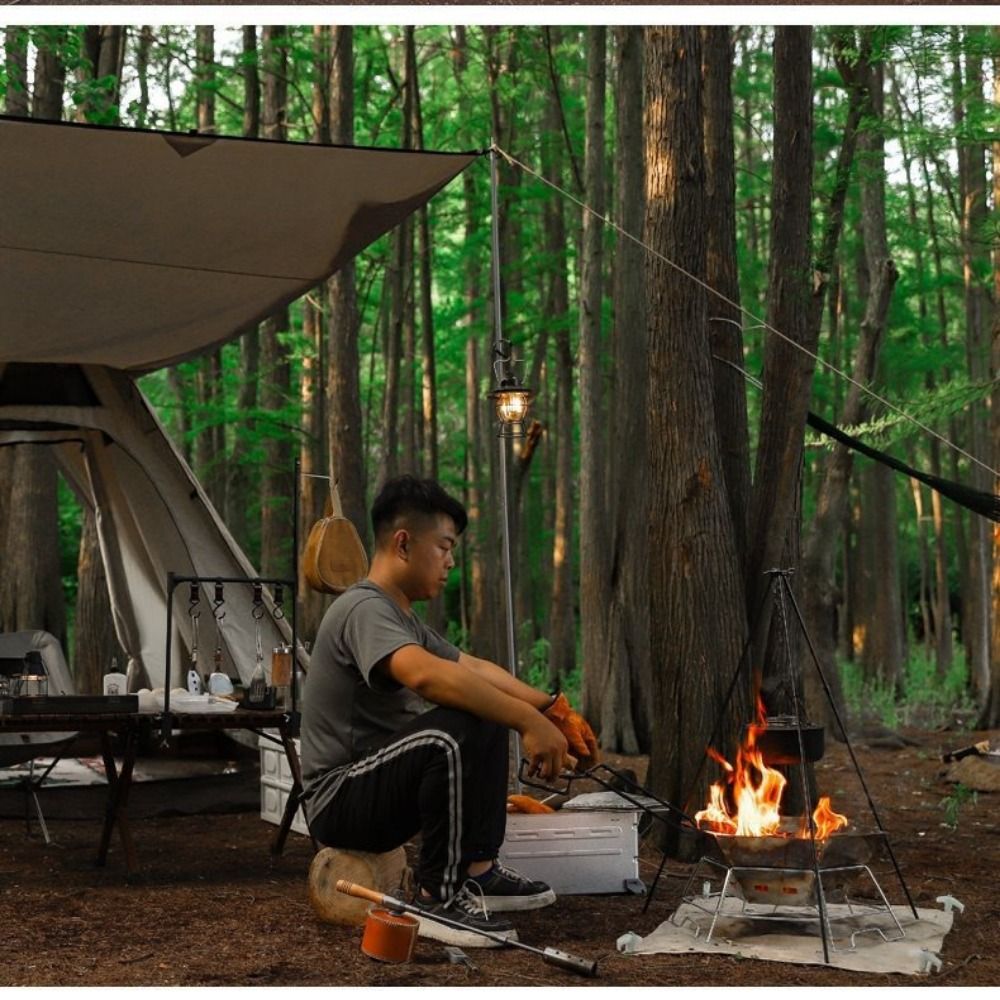 Portable Camping Tripod Adjust - Camping Cooking Pot Tripod 评论和价格